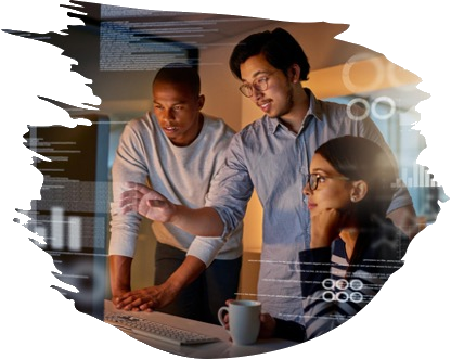 Image de l'équipe travaillant sur un projet d'IA